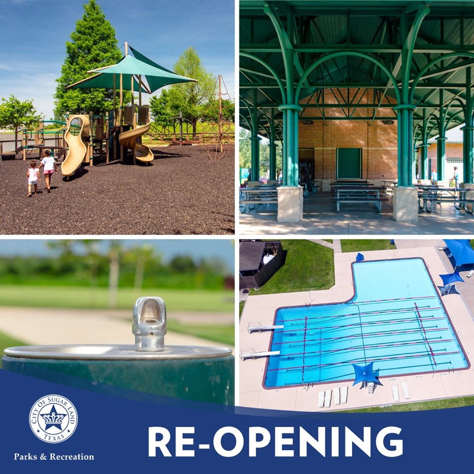 City playgrounds, pavilions, and more reopen. Sugar Land Connect